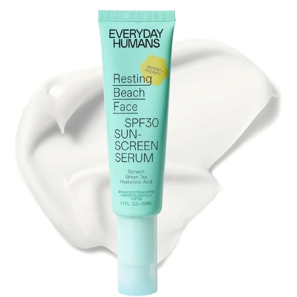 🩷 3/$15 Everyday Humans Resting Beach Face SPF30 Sunscreen Serum .5oz. NIB - Picture 2 of 8
